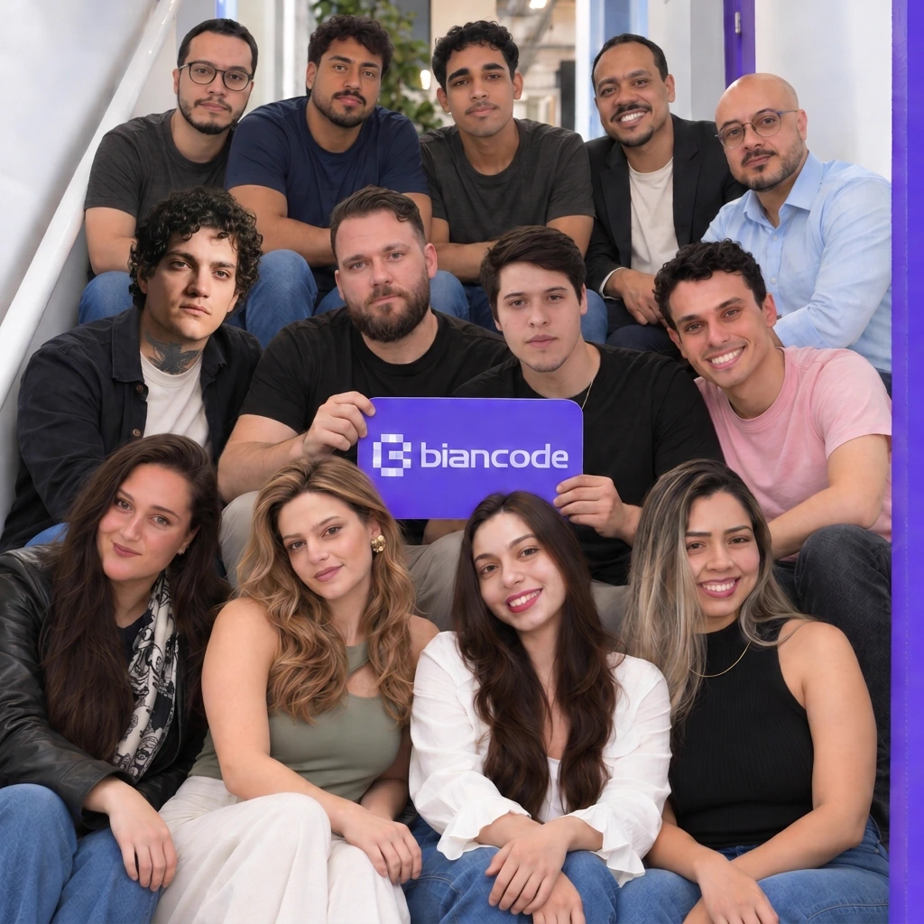 Equipe da BianCode reunida no escritório
